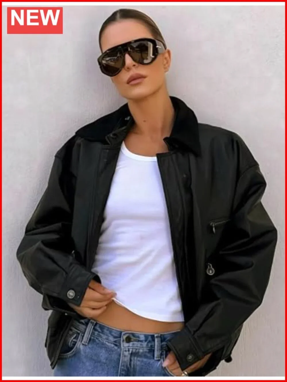Oversized Retro Aviator Sunglasses UV400 Protection for Women Men